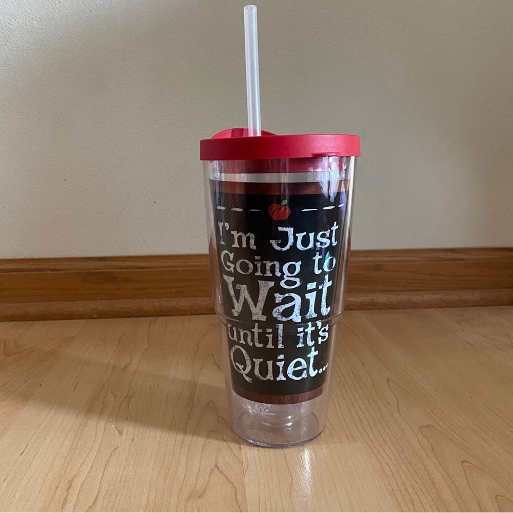 Tervis Double-Walled Tumbler 24 oz. w/ Lid and Straw, “I’m Just Going to Wait”